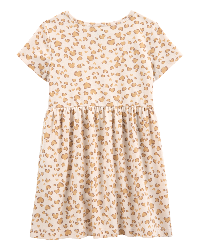 Toddler Cheetah Animal Print Short-Sleeve Dress, image 2 of 4 slides