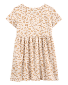 Toddler Cheetah Animal Print Short-Sleeve Dress, image 2 of 4 slides