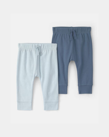 B&eacute;b&eacute; gar&ccedil;on - Emballage de 2 pantalons en coton - Bleu, 