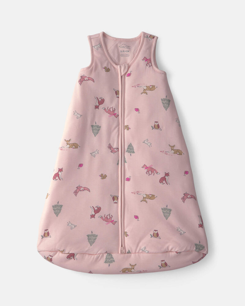 Baby Girl Woodland 2-Way Zip PurelySoft&trade; Wearable Blanket - Pink, image 1 of 5 slides