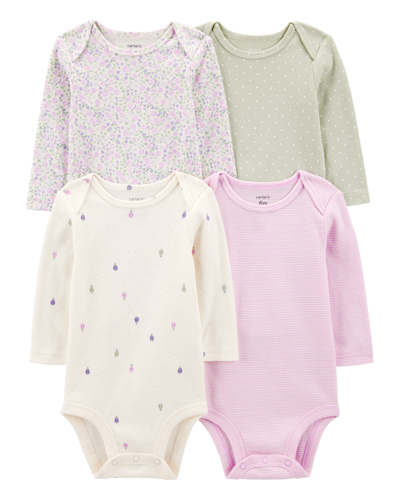 Baby 4-Pack Original Long-Sleeve Bodysuits, image 1 of 6 slides