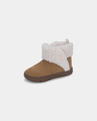 Baby Girl Every Step&reg; First Walker Teddy Fleece Boots - Tan, image 6 of 6 slides