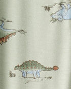 Baby Boy Dinosaur Print PurelySoft Long-Sleeve Sleeper - Green, image 4 of 8 slides