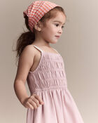Tout-petit fille - Robe &agrave; smocks - Rose, image 3 sur 6 diapositives