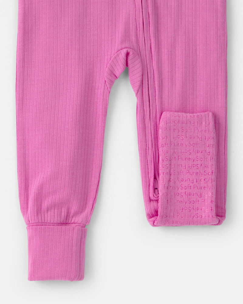 Baby Girl PurelySoft Snug Fit 1-Piece Pyjama - Pink, image 5 of 9 slides