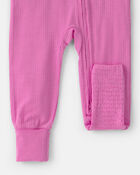 Baby Girl PurelySoft Snug Fit 1-Piece Pyjama - Pink, image 5 of 9 slides