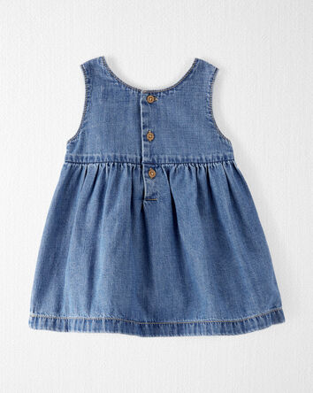 Baby Organic Cotton Chambray Pocket Dress, 