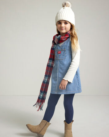 Tout-petit fille - Robe en denim rayé à manches longues – Blanc/bleu, 