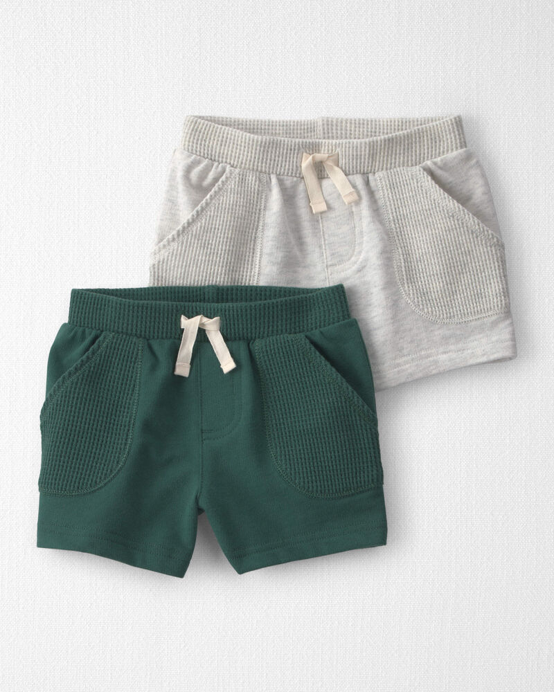Baby 2-Pack French Terry Shorts Made with Organic Cotton, image 1 of 6 slides