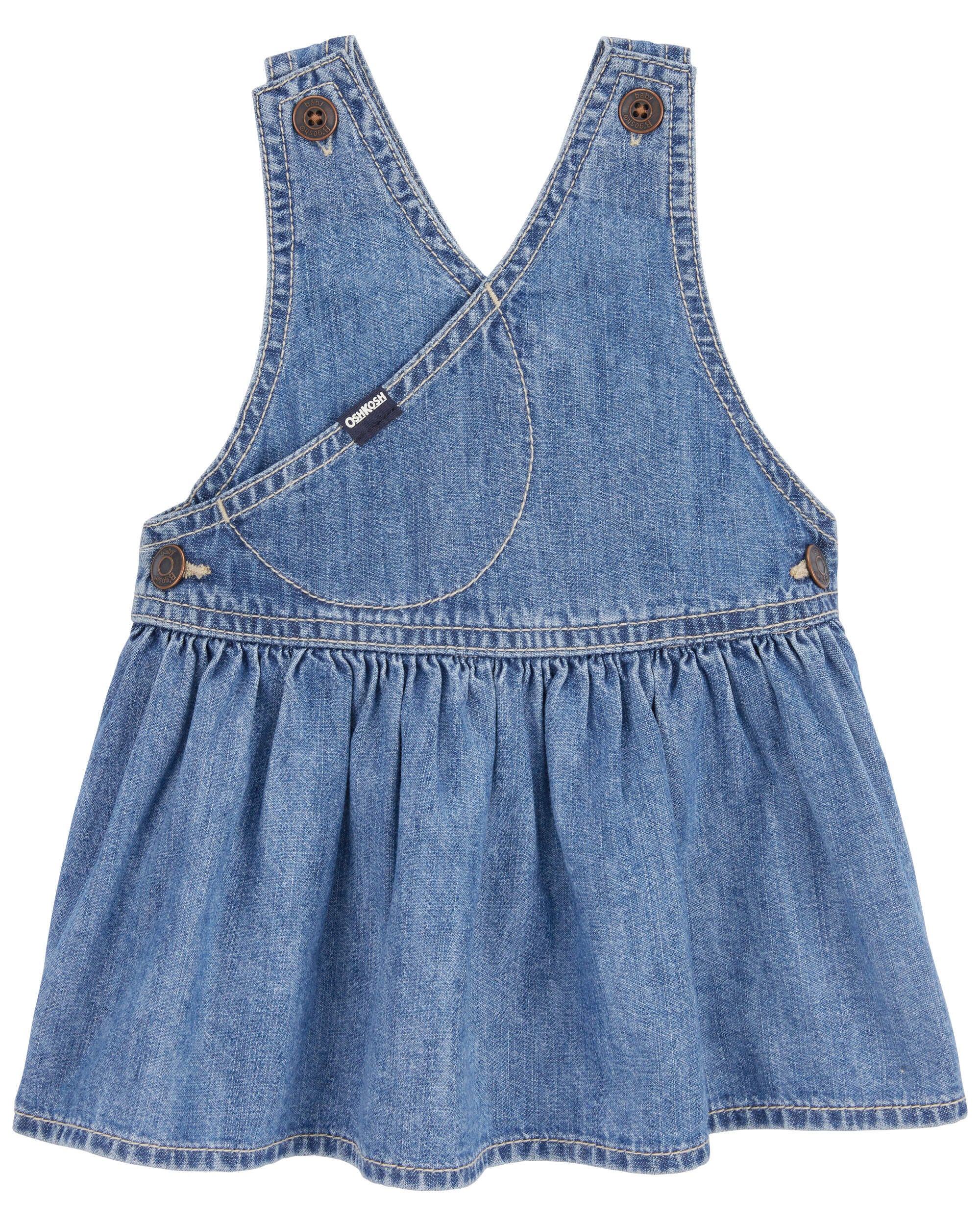 Baby denim overall dress cheap