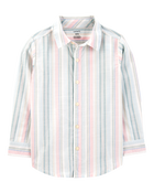 Kid Striped Woven Long-Sleeve Button-Down Shirt, image 1 of 3 slides