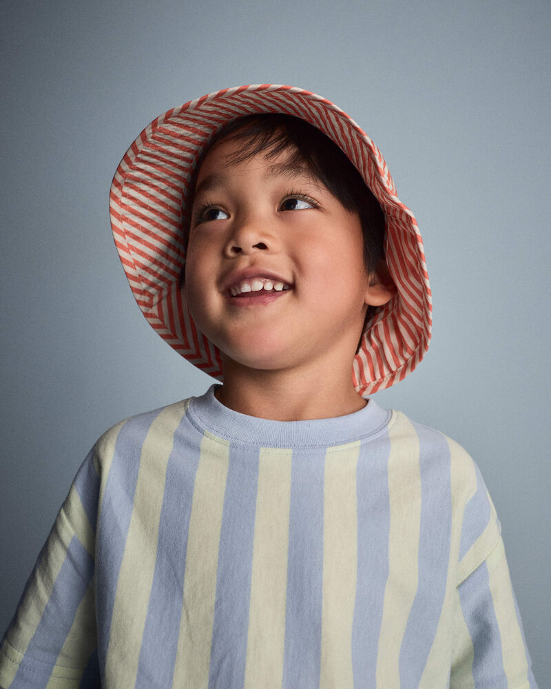 Toddler Boy Relaxed Tee in Stripes - Blue/Yellow, image 3 of 6 slides