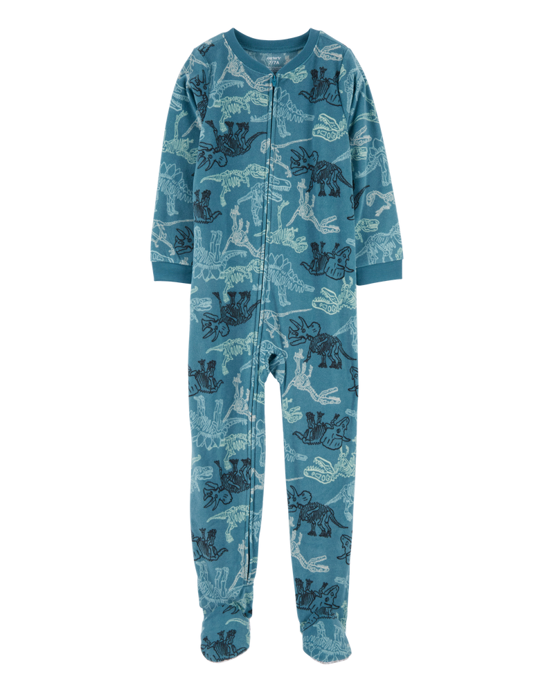 Kid 1-Piece Dinosaur Fleece Footie Pyjamas, image 1 of 3 slides