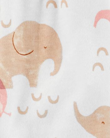 Elephant Snap-Up Cotton Sleeper Pyjamas, 