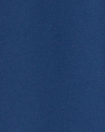 Baby Boy Pique Polo Short-Sleeve Romper - Navy Blue, 