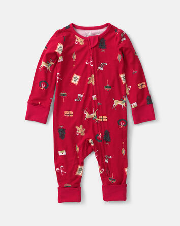 Baby Christmas PurelySoft&trade; 2-Way Zip Sleep & Play Pyjamas - Red, 