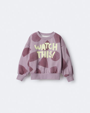 Toddler 'Watch This!' Shapes Dolman-Sleeve Sweatshirt - Mauve, 