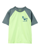 Boys Dinosaur Short-Sleeve Rashguard - Lime Green, image 1 of 5 slides