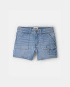 Girls Denim Utility Shorts - Light Wash, image 1 of 4 slides