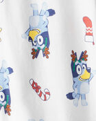 Baby Bluey™ 100% Cotton Long-Sleeve Snug Fit 1-Piece Pyjamas - White, image 3 of 4 slides