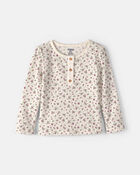Tout-petit fille - Haut henley &agrave; motif floral - Ivoire, image 1 sur 2 diapositives