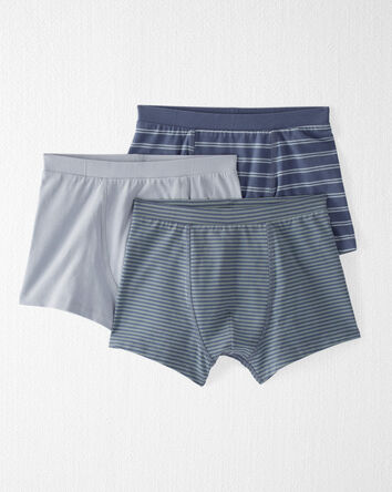 Boys 3-Pack Organic Cotton Boxer Shorts, 