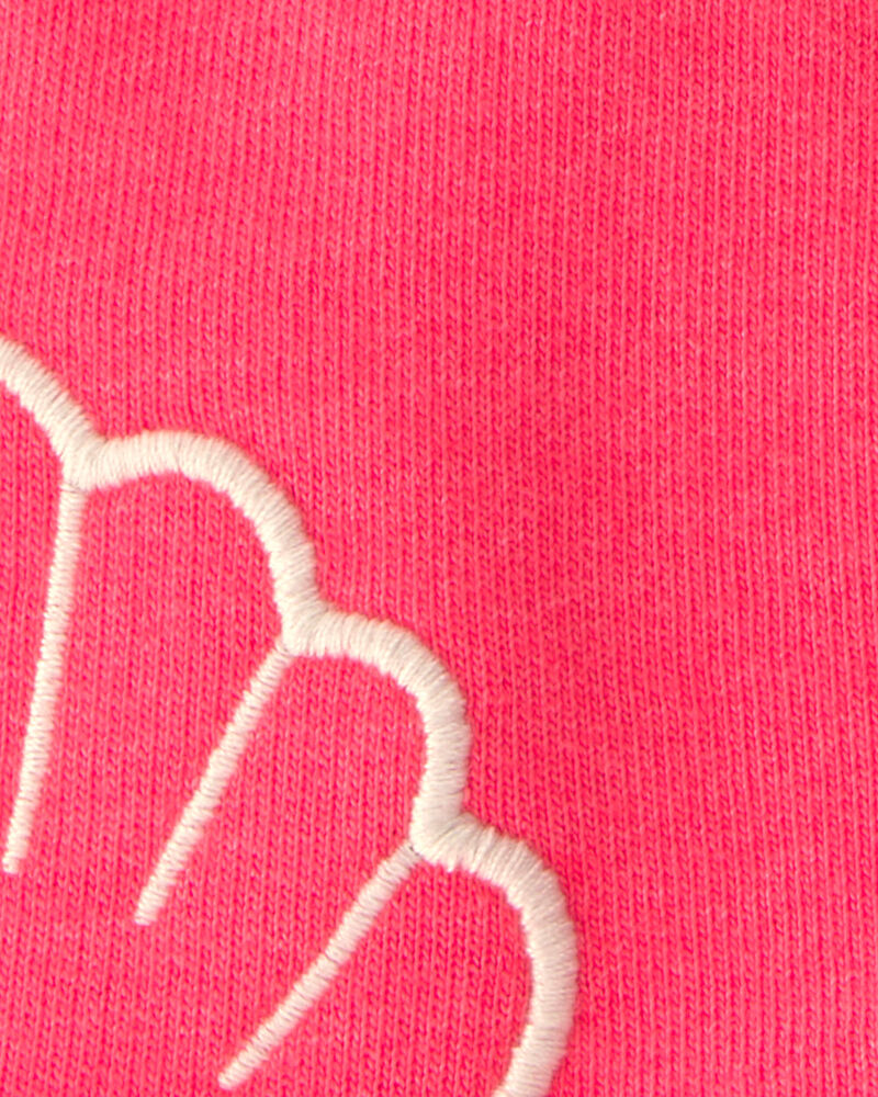 Baby Girl Shell French Terry Shorts - Orange, image 4 of 5 slides
