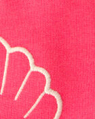 Baby Girl Shell French Terry Shorts - Orange, image 4 of 5 slides