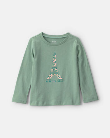Toddler Girl 'Ma Petite Ch&eacute;rie' Eiffel Tower Long-Sleeve Graphic Tee - Green, 