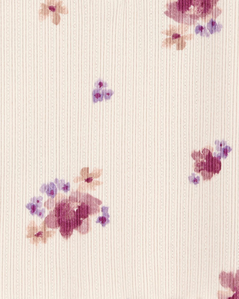 Toddler Ribbed Floral Print Tank Top - Ivy, image 2 of 3 slides