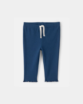 Baby Girl Rib Pants - Blue, 