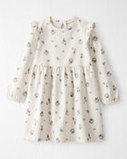 Kid Organic Cotton French Terry Dress in Berry Blossom Print, image 1 of 5 slides
