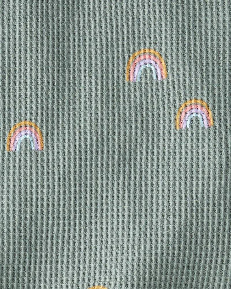 Baby Organic Cotton Waffle Knit Set in Magical Rainbow Print, image 4 of 7 slides