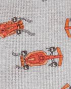 Garçons - Pyjama 2 pièces décontracté en tricot gaufré à voitures de course - Gris, image 2 sur 3 diapositives