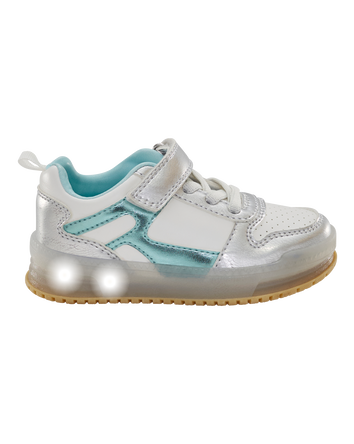 Tout-petit Espadrilles métalliques à lumières - Argent/Turquoise, 