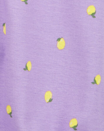 Baby Girl Lemon Short-Sleeve Romper - Purple, 