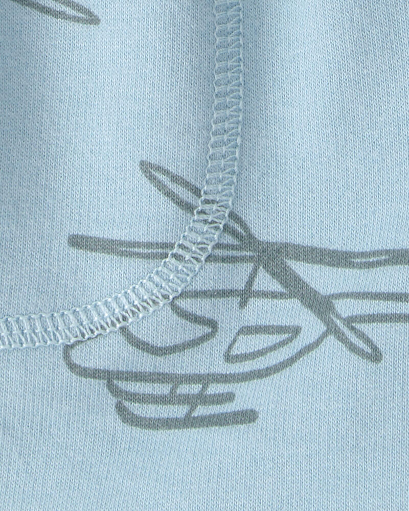Baby Boy Helicopter French Terry Shorts - Blue, image 3 of 4 slides