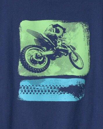 Boys Dirt Bike Graphic Tee - Navy, 