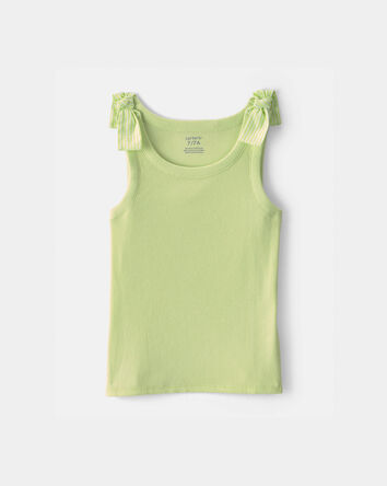 Girls Bow-Sleeve Tank Top - Green, 
