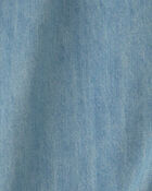 Girls Cropped Denim Tie-Front Top - Blue, image 2 of 3 slides