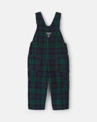 Baby Boy Plaid Corduroy Overalls - Navy Blue/Green, image 2 of 4 slides
