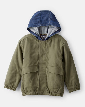Garçons - Veste de mode à capuche à manches longues - Olive, 