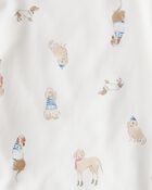 Toddler Dog Loose Fit 2-Piece Pyjamas - White, image 3 of 5 slides