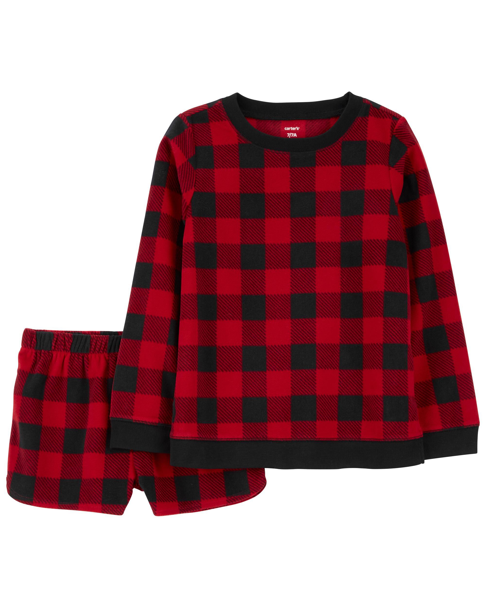 Childrens red check pyjamas clearance