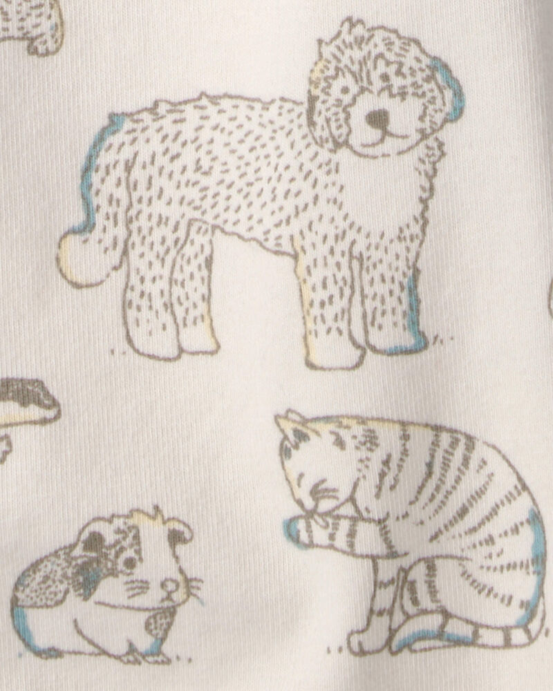 Baby 2-Pack Organic Cotton Rompers in Pet Print, image 3 of 5 slides