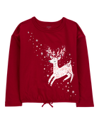 Kid Reindeer Christmas Flutter Top, image 1 of 3 slides