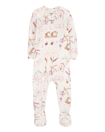 Baby Floral 1-Piece PurelySoft Footie Pyjamas, 
