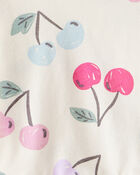 Baby Girl Cherry Long-Sleeve Peplum Top - White, image 2 of 3 slides