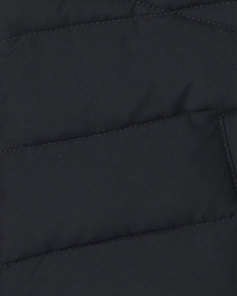 Toddler Girl Sleek Bubble Urban Jacket- Black, image 3 of 4 slides
