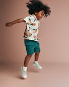 Tout-petit gar&ccedil;on - Short cargo en jersey bouclette - Vert, image 3 sur 6 diapositives